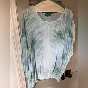 River sky tie dye top coverup